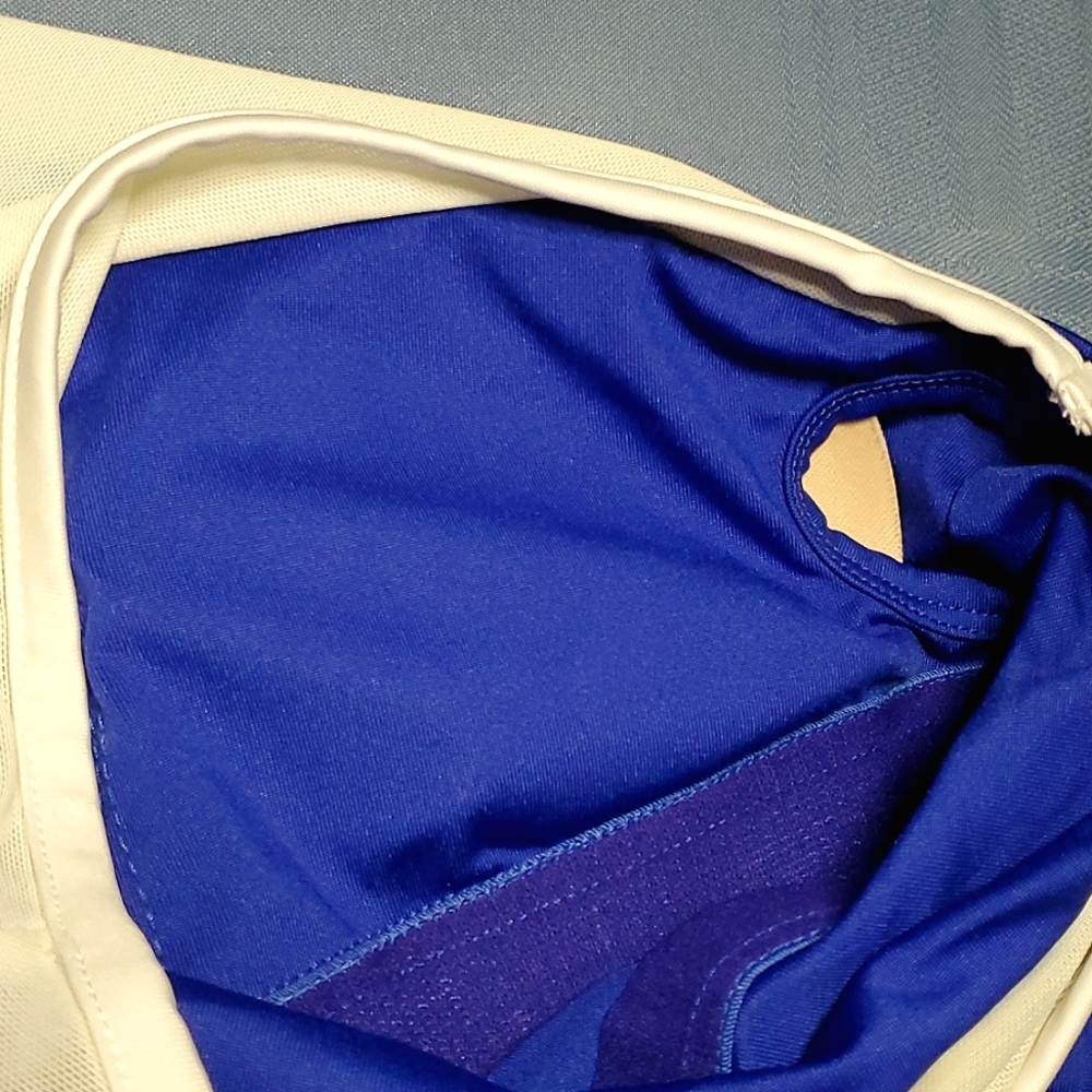 NWT Satva Sari Cami, Royal Blue & White Mesh with Build in Bra - Size Small - Picture 7 of 13